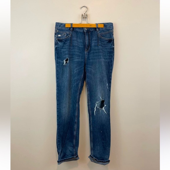 EDC by Esprit dark denim distressed organic cotton and hemp jeans - Picture 1 of 3